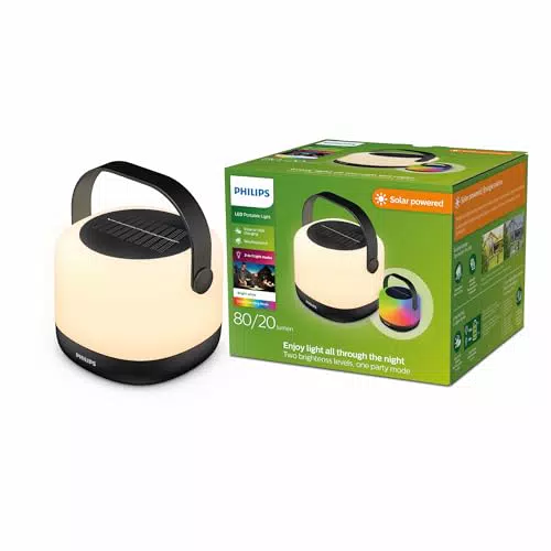 Philips Lighting Alula Lámpara Solar Portátil 3000K Cambio Color RGB USB IP44