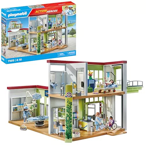 Playmobil Hospital Moderno 71615 Héroes de Acción Juguete Ecológico para Niños