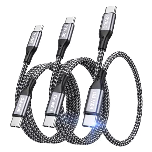 RAVIAD Cable USB C a USB C 60W Tipo C PD Carga Rápida para Samsung, Pixel, Huawei