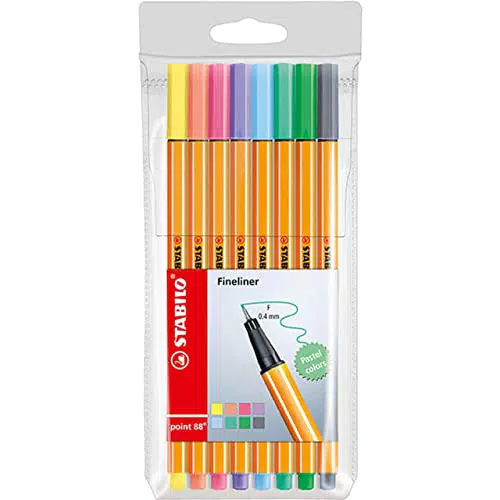 STABILO Rotulador punta de fibra point 88 estuche de 15 unidades colores surtidos + 5 colores neon
