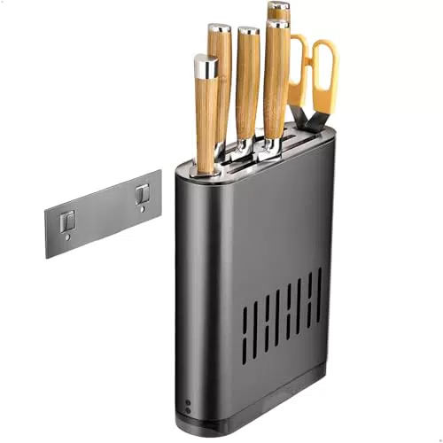 Marca Set Cuchillos Cocina con Soporte Aluminio Montaje Pared o Encimera