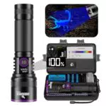 Shadowhawk 365nm Linterna UV Recargable con Filtro, 4 Núcleos y Pantalla LCD