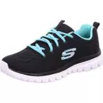 Skechers Graceful Get Connected, Zapatillas Mujer, Navy Mesh Hot Pink Trim