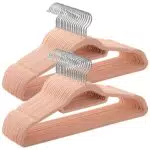 SONGMICS Percha de Terciopelo Antideslizante con Barra para Corbata CRF026W02