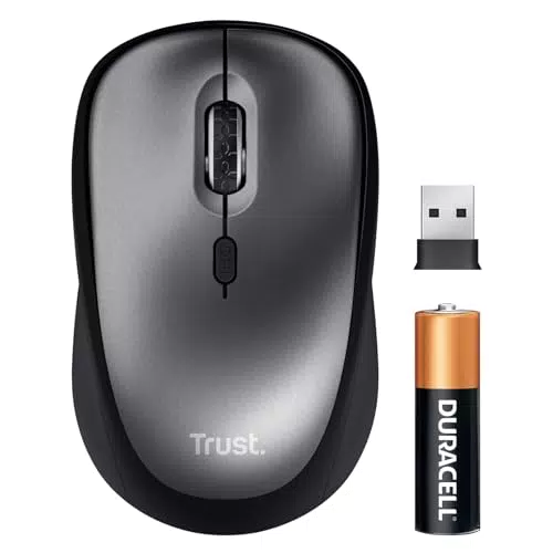 Trust Ratón Inalámbrico Silencioso Reciclado con Microrreceptor USB para PC y Mac