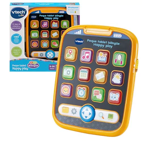 VTech Peque Tablet Bilingüe Happy Play Tableta Educativa Infantil Español Inglés