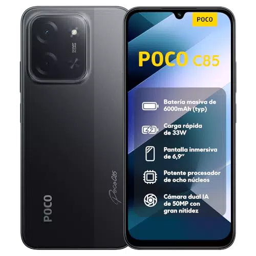 XIAOMI POCO C85 - Smartphone 8GB RAM, 256GB, Cámara Dual 50MP, Carga Rápida 33W