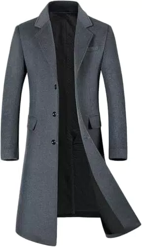 Youthup Abrigo de Invierno para Hombre Chaqueta Larga de Lana Casual Elegante
