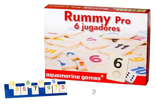 Aquamarine Games Rummy Juego de Mesa para Familia y Amigos