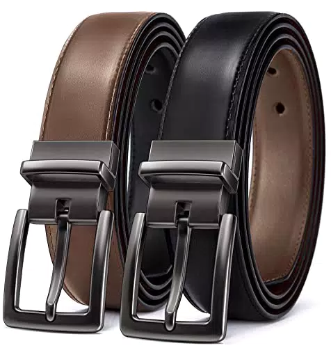 BULLIANT Cinturón Hombre Reversible de Cuero Ajustable Modelo Clásico