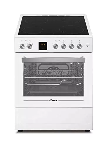 Candy CVE660MW Cocina Independiente 60cm Encimera Vitro 4 Zonas Horno Eléctrico 60L