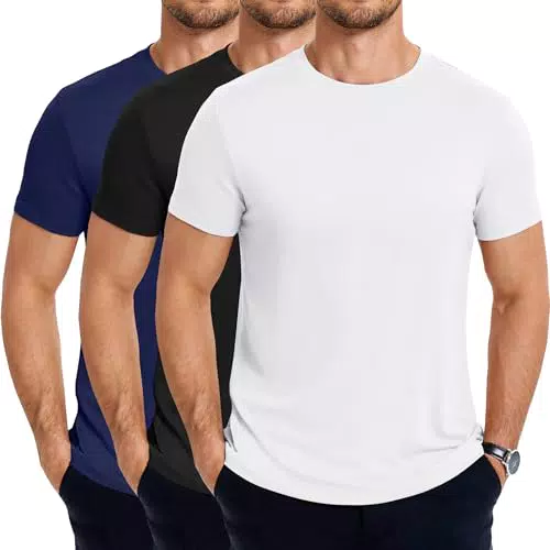 Coofandy Camiseta Hombre Manga Corta Cuello Redondo Casual Básica Verano