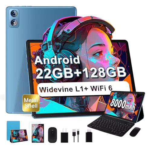 Dghrti Tablet Android 10 Pulgadas 22GB RAM 128GB ROM WiFi 5G 8000mAh Teclado