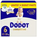 Dodot Pañales Bebé Sensitive Talla 1, 224 Pañales + 1 Pack de 40 Toallitas Gratis Aqua Plastic Free