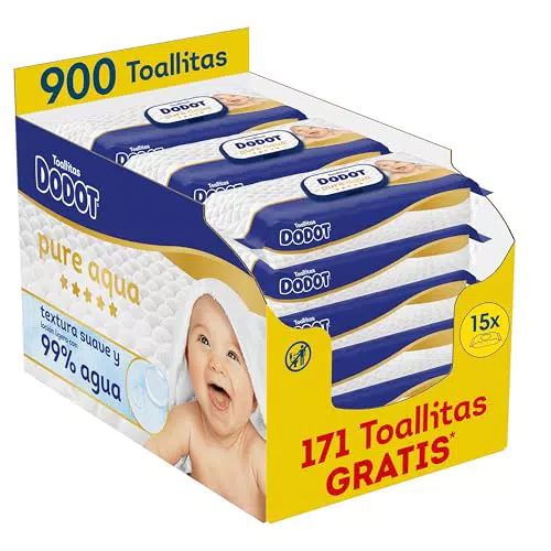 Dodot Pure Aqua Toallitas Suaves para Bebé con Loción 99% Agua