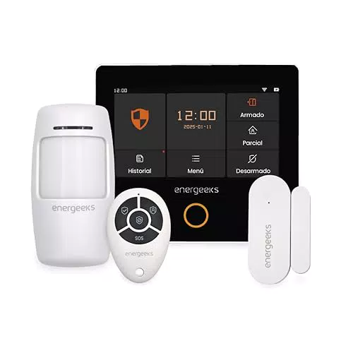 Energeeks Sistema de Alarma WiFi GSM con Pantalla Táctil, Sirena y App Alexa/Google
