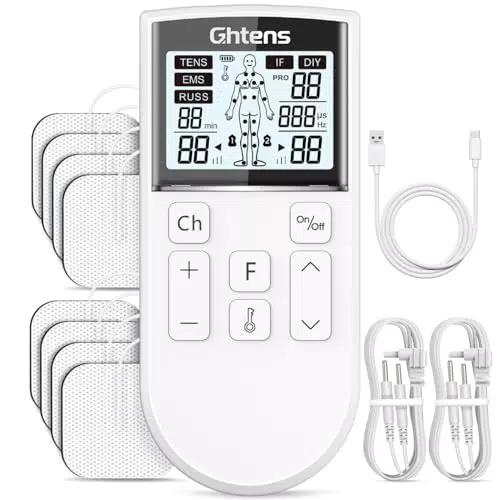 GHTENS 5 en 1 Electroestimulador Muscular Profesional con TENS EMS 80 Modos