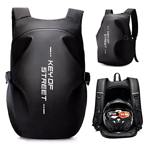 HYC00 Mochila Impermeable para Motocicleta, Casco y Portátil, Viaje y Escuela