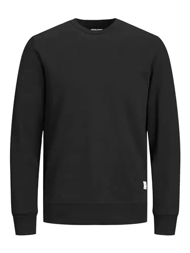 Jack and Jones Hombre Sudadera Cuello Redondo Manga Larga Negro M