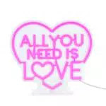 Legami Letrero Luminoso LED Neón con Base Removible All You Need Is Love Interior
