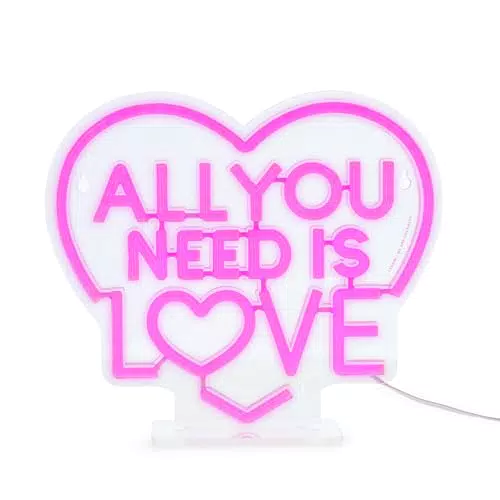 Legami Letrero Luminoso LED Neón con Base Removible All You Need Is Love Interior