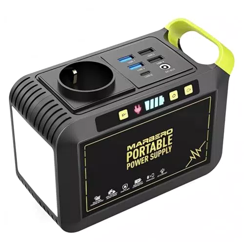 Marbero Estación De Energía Portátil Generador Solar Con Batería Para Camping Hogar