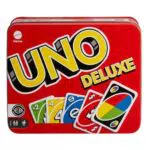 Mattel Games UNO - Juego de cartas con 2 Packs de expansión y Caja metálica coleccionable