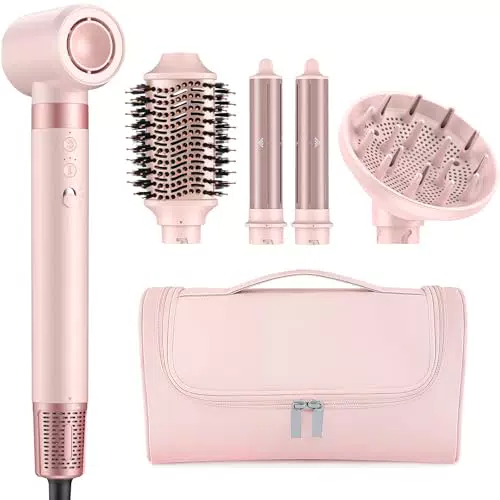 Mescomb 5 en 1 Air Styler Cepillo Secador de Pelo Difusor Antifrizz Todo Cabello