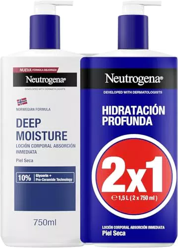 Neutrogena Loción Hidratante Profunda con Pro-Ceramida y Glicerina para Piel Seca
