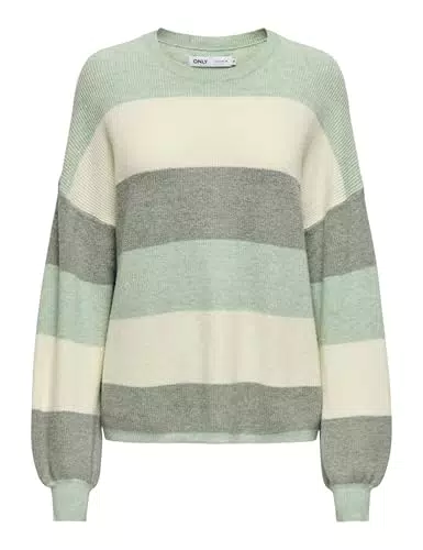 ONLY Jersey de Punto Mujer Cuello Redondo Manga Larga Hombro Caído