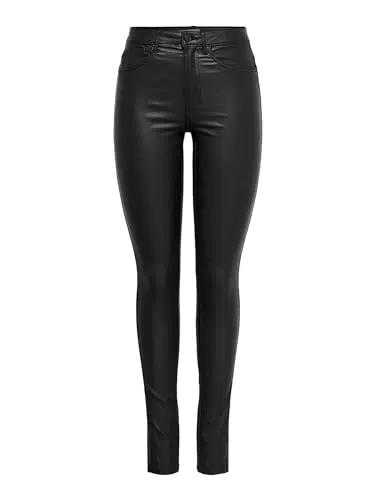 Only Onlroyal HW SK Rock Mujer Pantalones de Cuero de Imitación