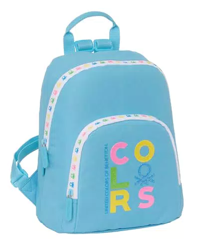Safta Benetton Spring Mini Mochila Infantil Versátil y Cómoda para Uso Diario