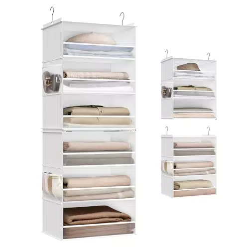 Songmics Organizador Colgante para Armario, Estante Divisible y Almacenamiento Plegable