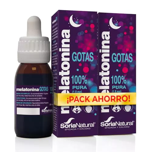 Soria Natural Melatonina Pura Gotas 1.8 mg - Sueño Melatonina Gotas para Dormir Profundamente