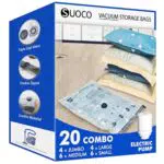 SUOCO Bolsas Al Vacío Para Ropa Con Bomba Eléctrica, Almacenaje Resistente Reutilizable