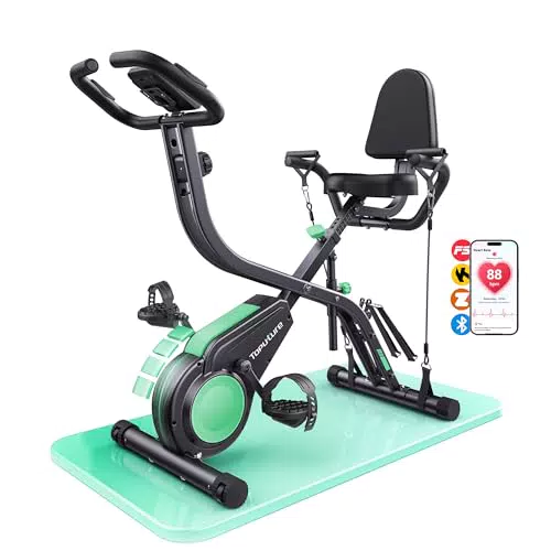 Toputure 2026 Bicicleta Estática Plegable 5 en 1 con APP y 16 Niveles de Resistencia