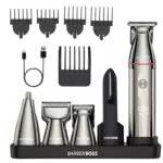 BarberBoss Recortadora Barba 5 en 1 Kit Aseo Masculino Inalámbrico con Pantalla LED