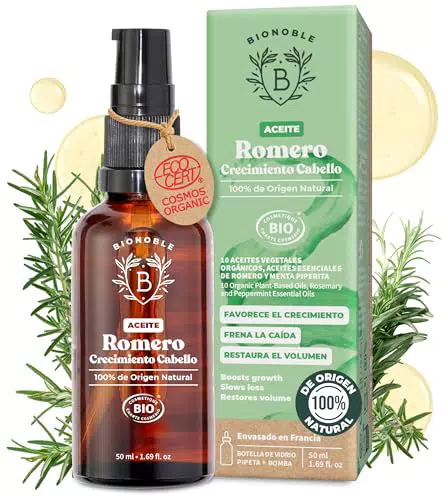 Bionoble Aceite de Romero Orgánico para Crecimiento y Nutrición del Cabello