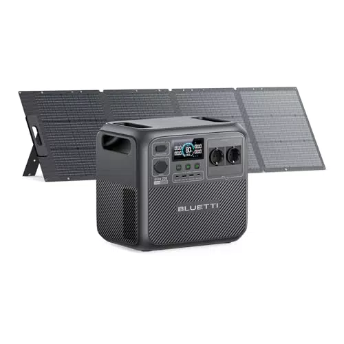 BLUETTI Elite 200 V2 Generador Solar 2073Wh con Panel, 2 Tomas CA, LiFePO4