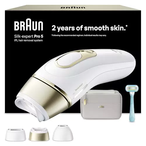 Braun Silk Expert Pro 5 IPL Depiladora Láser Facial y Corporal Reducción Permanente