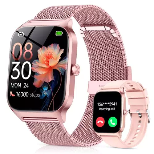 CASCHO Reloj Inteligente Mujer Smartwatch con Llamadas Monitor Salud Android iOS