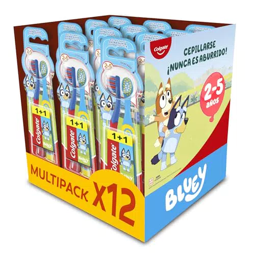 Colgate Cepillo de Dientes Infantil Bluey 2-5 Años Extra Suave Limpieza Delicada