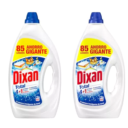 Dixan Gel Total 4+1, Detergente Líquido para Lavadora 85 Lavados