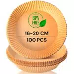 Edihome Papel para Freidora de Aire Redondo Accesorio Desechable sin BPA Horno