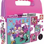 Puzzles Infantiles Minnie Ayudantes Felices - Maleta con Puzzles Progresivos