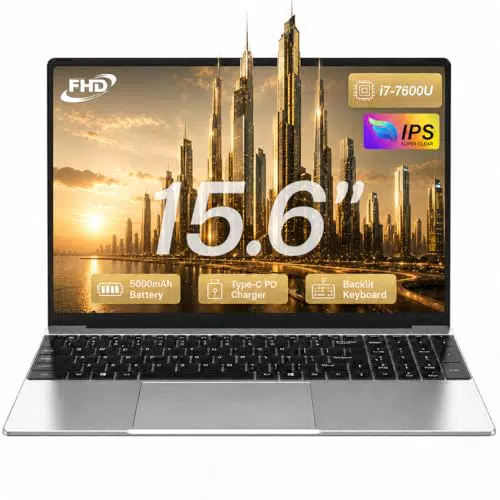 FUNYET Portátil 15.6" Core i7-7600U 16GB 1TB SSD Win 11 Gráficos HD IPS