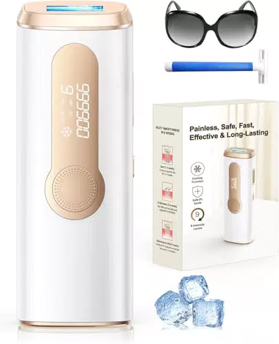 Haarlosy Depiladora Láser IPL con Refrigeración 3 en 1 y 9 Niveles Energía