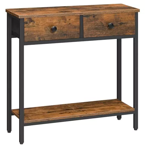 Hoobro Mesa Consola con Cajones de Tela, Aparador Entrada Estilo Industrial