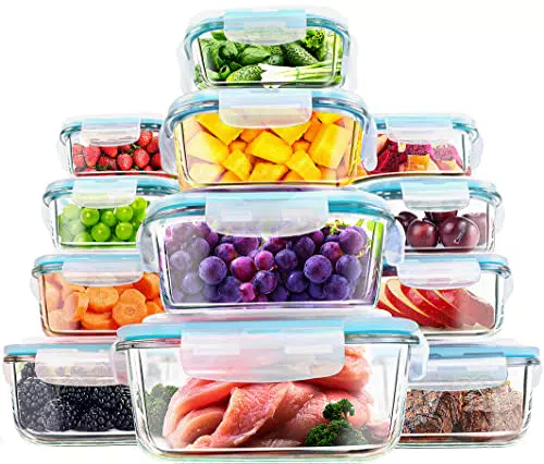 Kichly Recipientes De Vidrio Herméticos Para Alimentos Con Tapas Transparentes