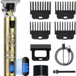 Maquina Cortar Pelo Hombre y Barba Inalámbrica con LED y 4 Peines Ajustables